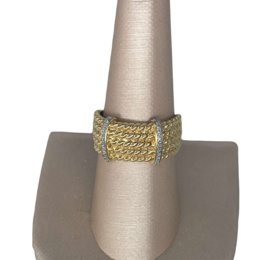 Size 8 gold plated sterling silver ring